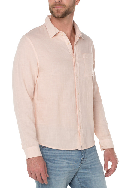Long Sleeve Garment Dyed Shirt