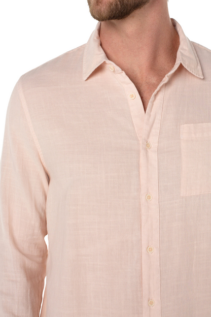 Long Sleeve Garment Dyed Shirt