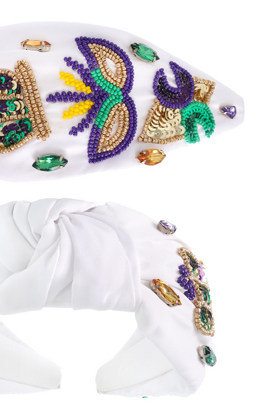 Mardi Gras Tri Color Sequin Headband