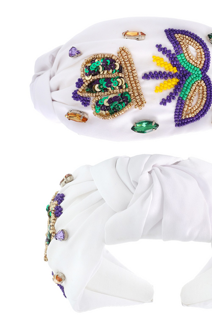 Mardi Gras Tri Color Sequin Headband