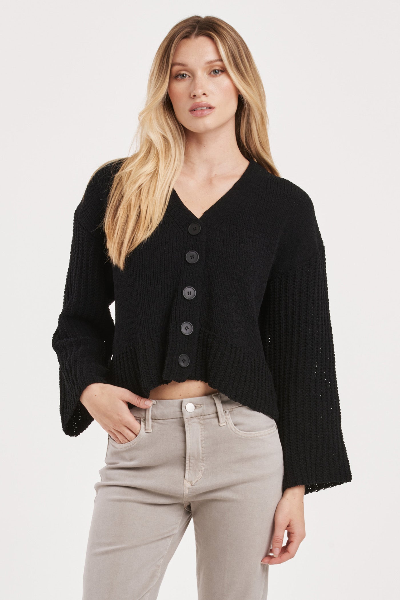 Samira Bell Sleeve Chunky Crop Cardigan