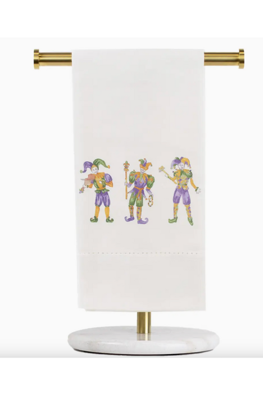 MARDI GRAS JESTER HEMSTITCH HAND TOWEL