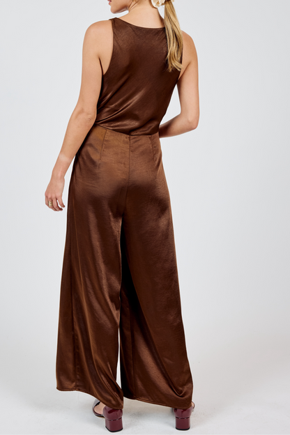 Warm Tea Cowl Neck Jumpsuit