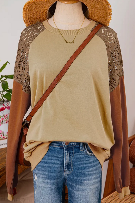 Lace Colorblock Sweatshirt