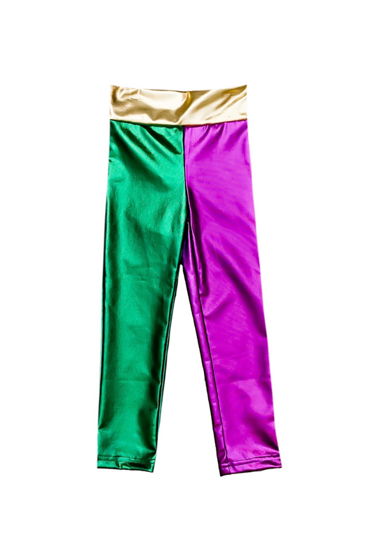 Mardi Gras Metallic Leggings