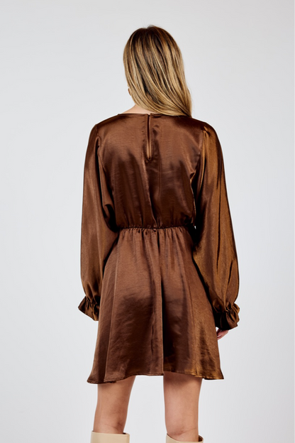 Warm Tea Dolman Sleeve Mini Dress