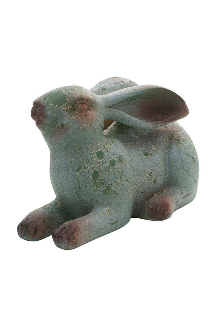 Gray & Green Resin Bunny