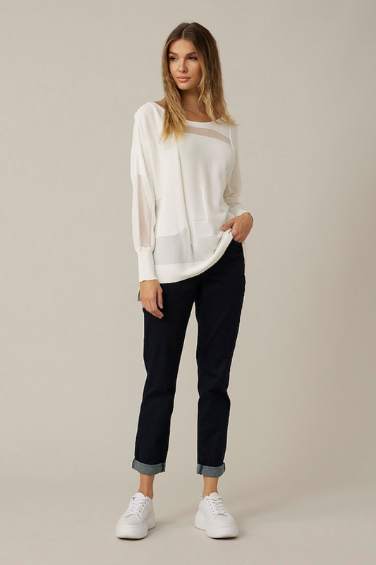 Cut-Out Knit Top- Vanilla