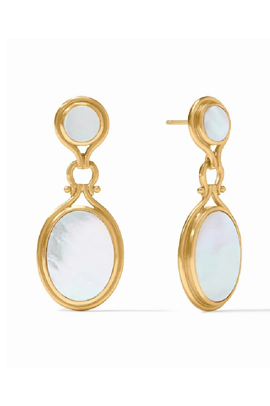 SARATOGA HOOP & CHARM EARRING -MOTHER OF PEARL