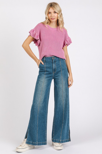 Wide Leg Denim Jeans