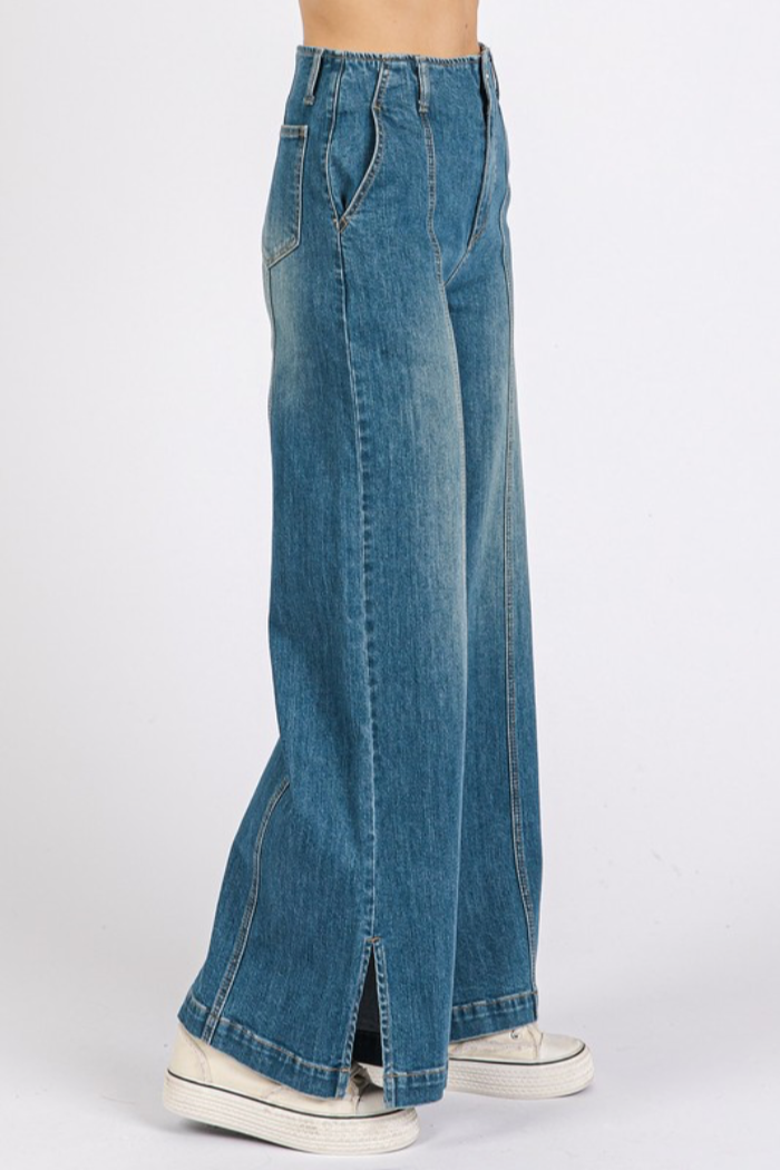Wide Leg Denim Jeans