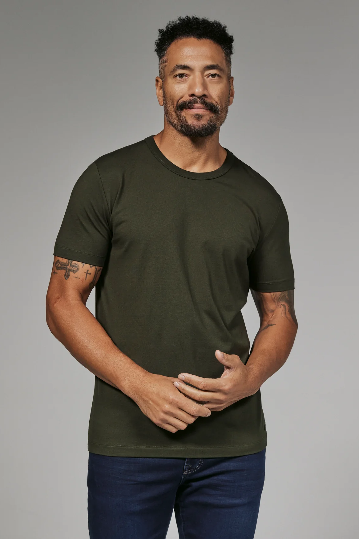 Modal Crew Neck Tee - Dark Olive