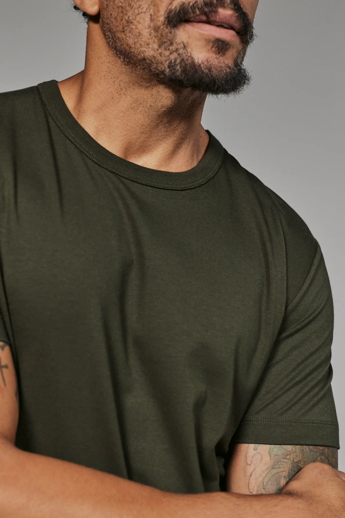 Modal Crew Neck Tee - Dark Olive