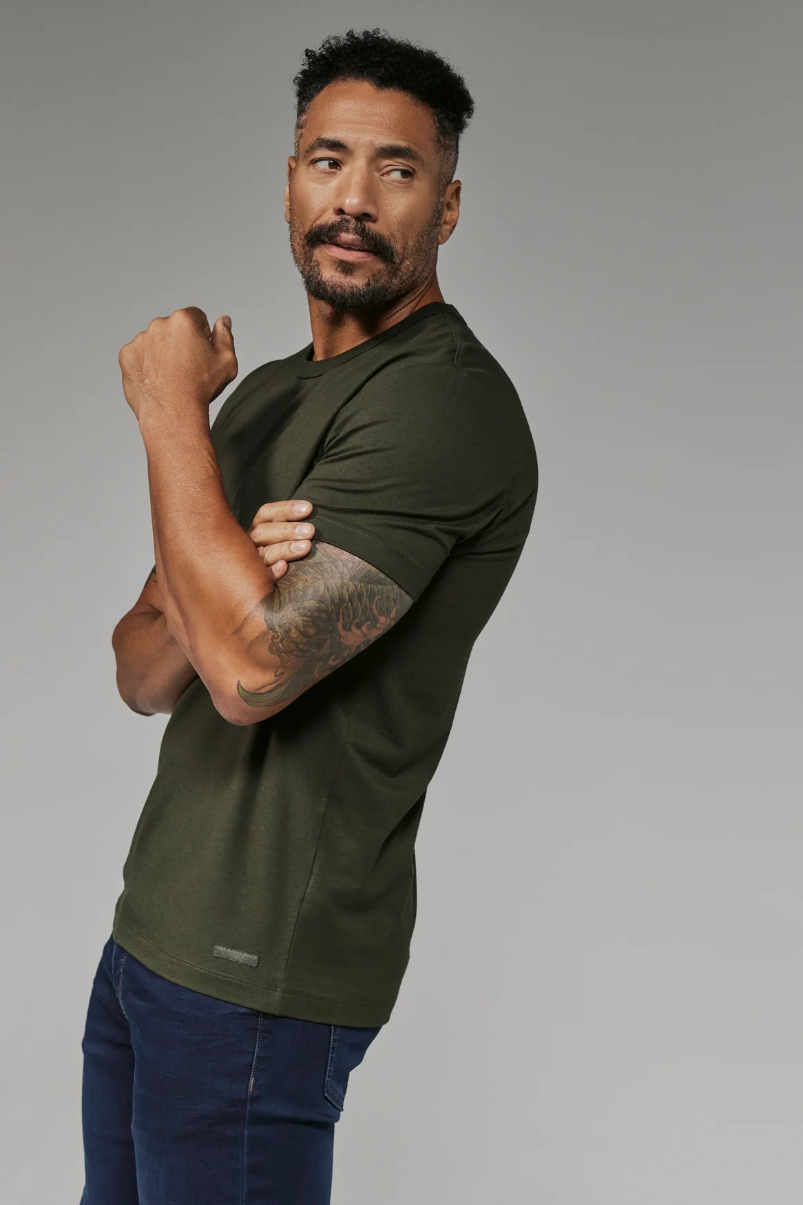 Modal Crew Neck Tee - Dark Olive