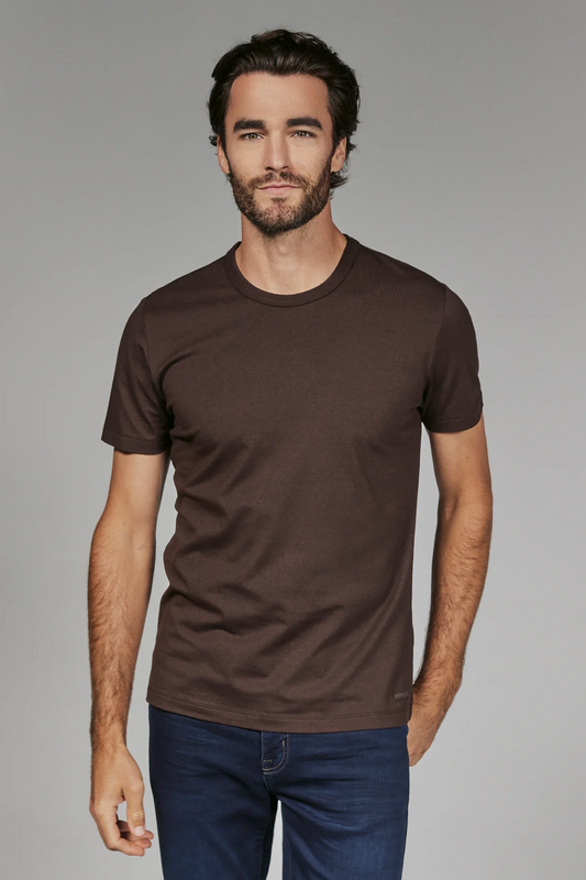 Modal Crew Neck Tee - Coffe