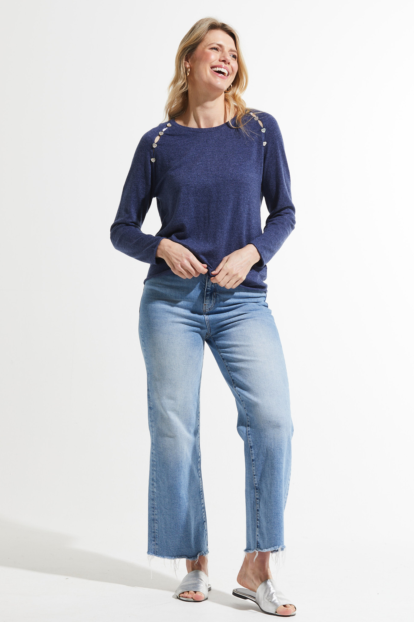 Zaket and Plover Button Detail Sweater