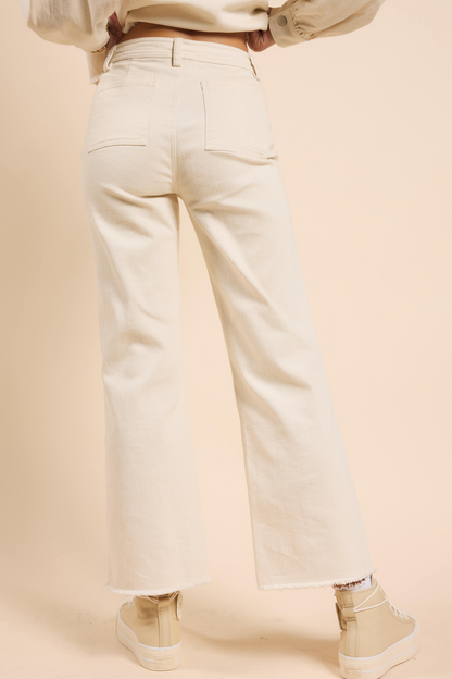 WIDE LEG DENIM PANTS