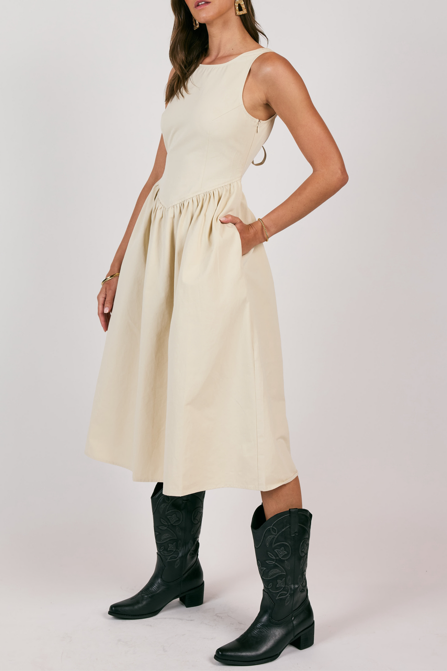 CORSET STYLE MIDI DRESS