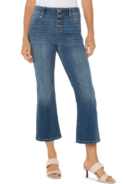 gia crop flare with exposed button