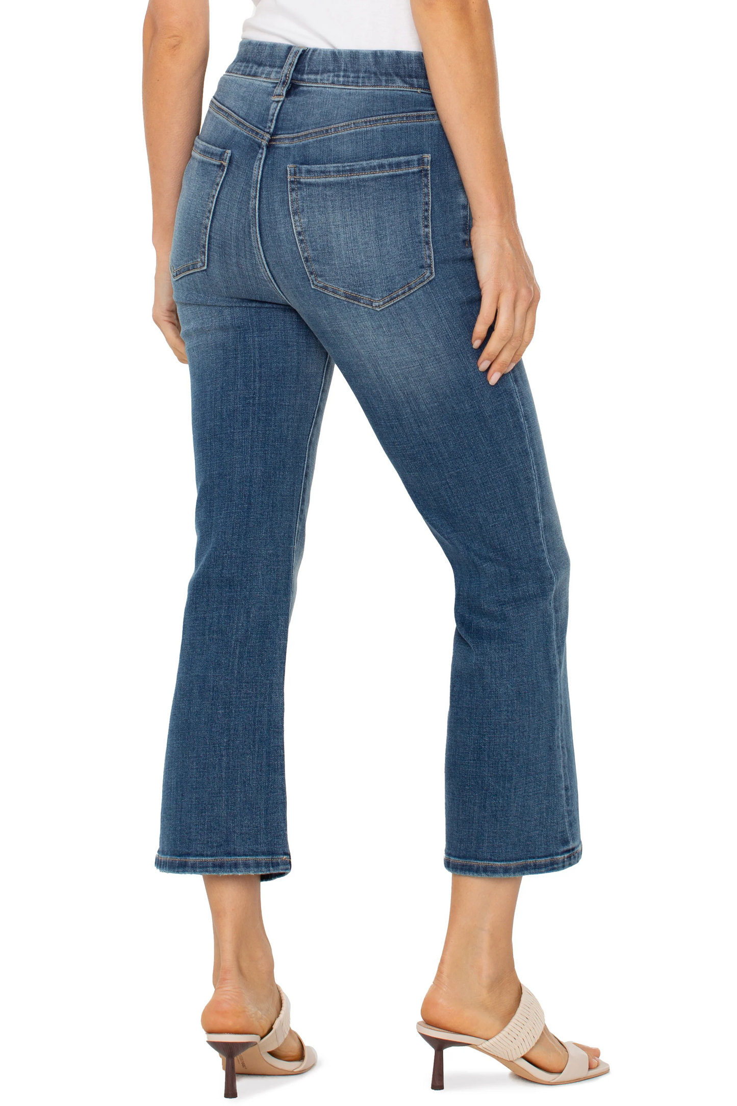 gia crop flare with exposed button