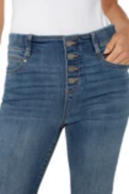 gia crop flare with exposed button