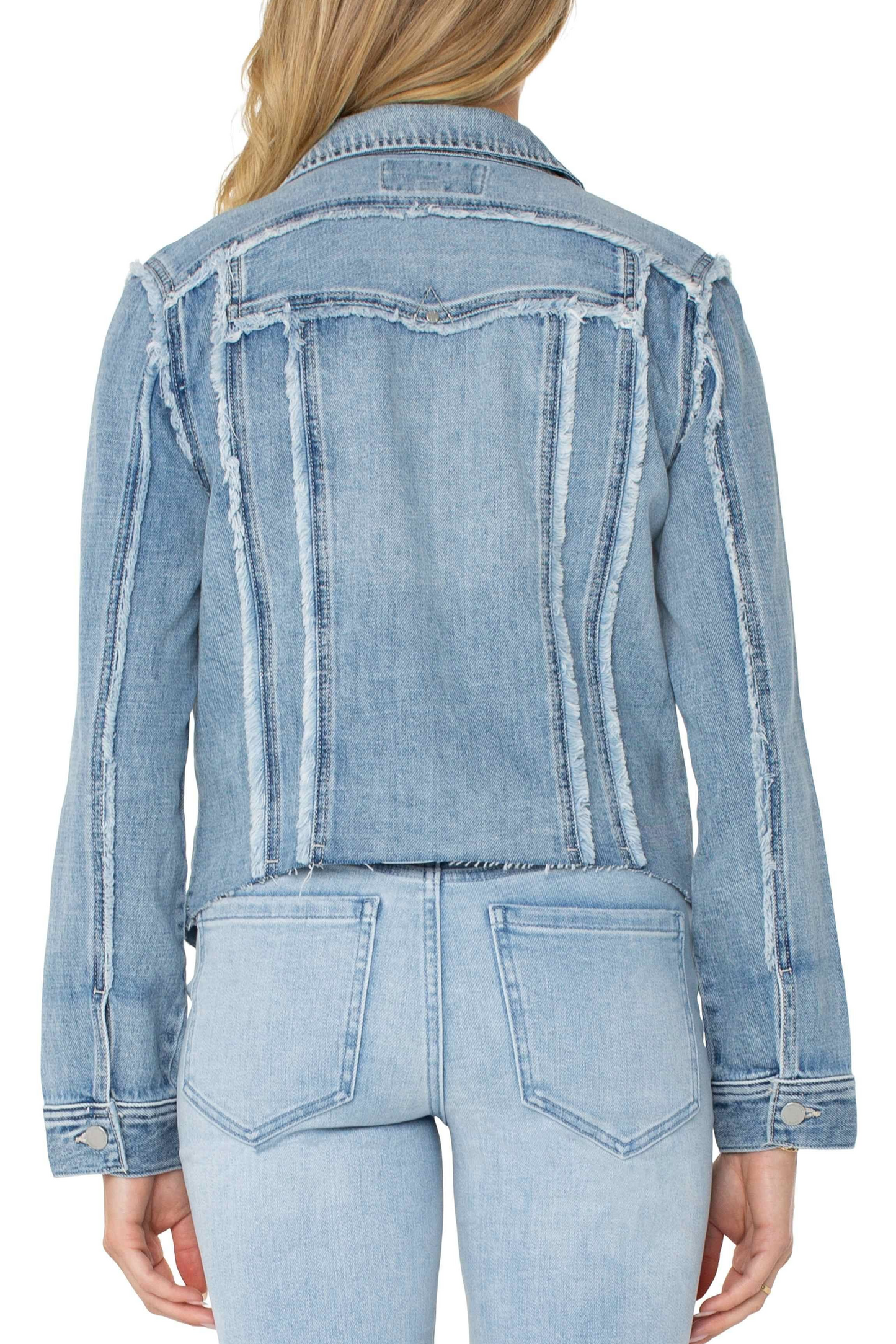 multi fray trucker jacket