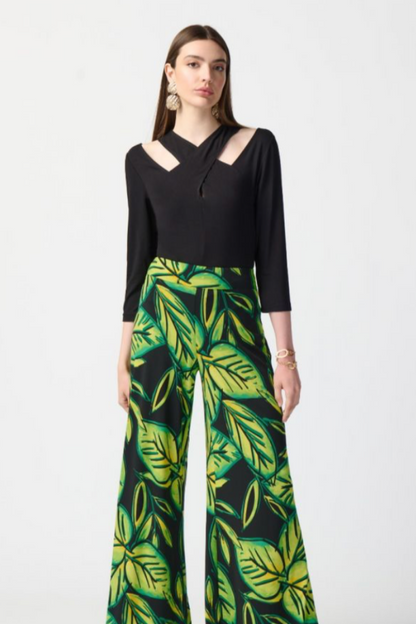 Black Bamboo Jersey Cutout Top