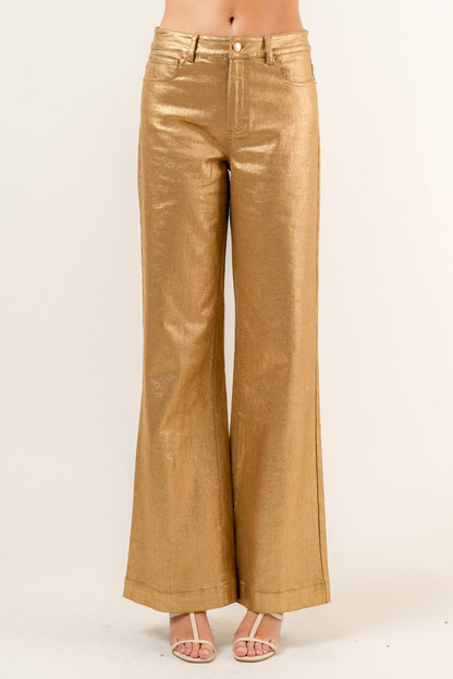 Wide Leg Met Pant