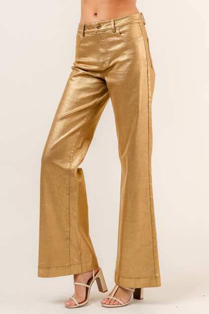 Wide Leg Met Pant