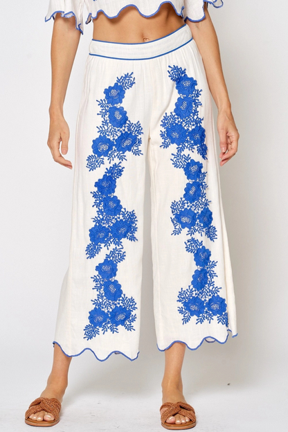 Embroidered Woven Pants