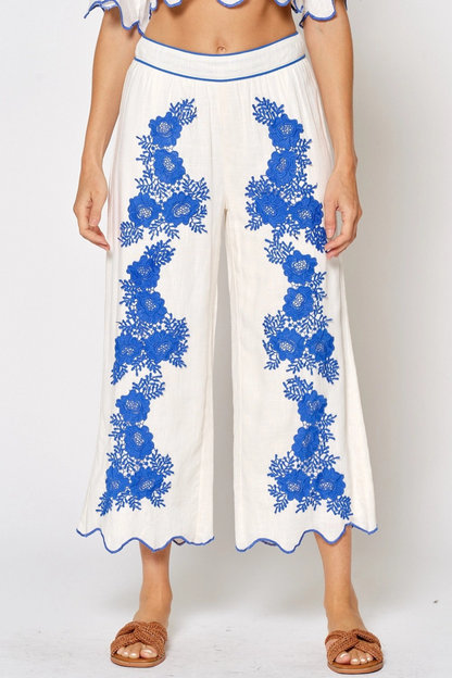 Embroidered Woven Pants