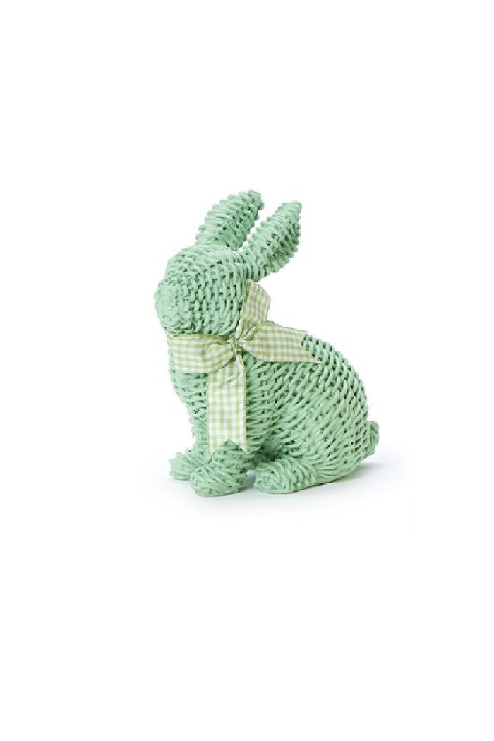 BASKET WEAVE BUNNY W/BOW