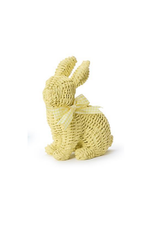 BASKET WEAVE BUNNY W/BOW
