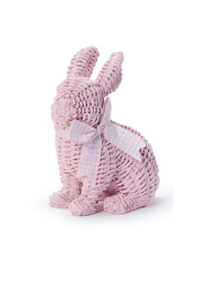 BASKET WEAVE BUNNY W/BOW