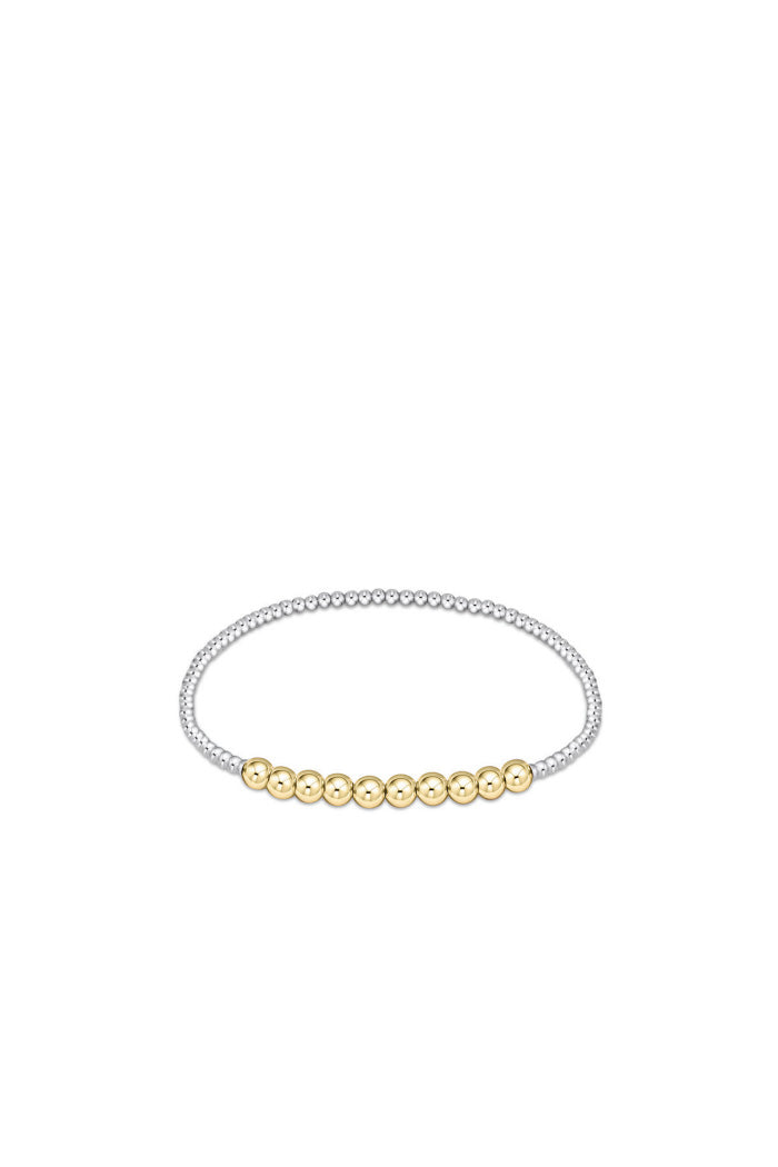 Classic 2MM Beaded Bliss 4MM Mixed Metal Bracelet