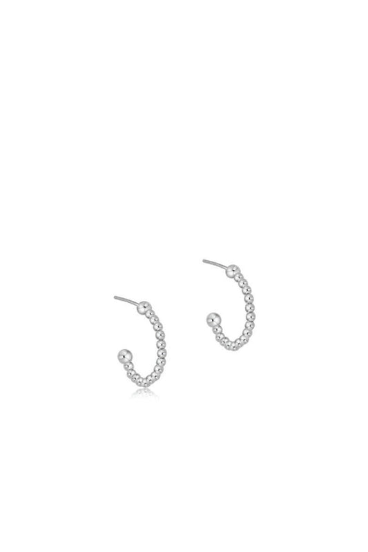 Beaded Classic 1" Hoop 2MM Bead Sterling