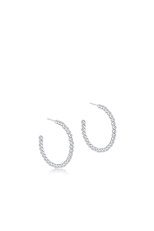 Beaded Classic 1.25" Hoop Sterling