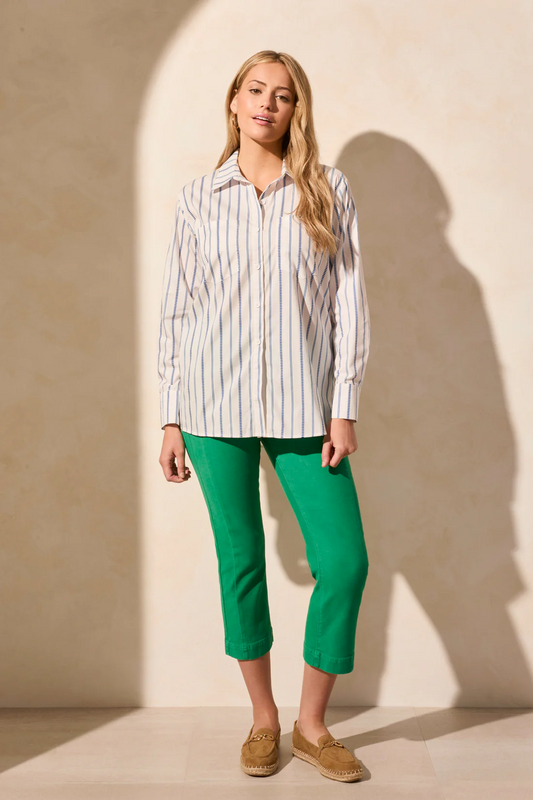 Long Sleeve Button-Up Stripe Shirt