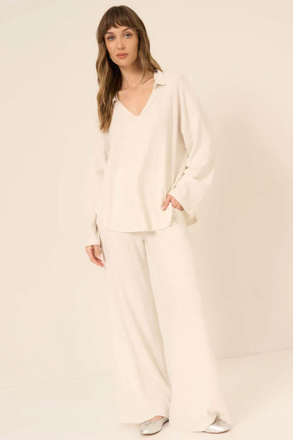 Zoey Brushed Ribbed Collard Top