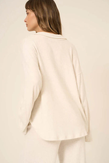 Zoey Brushed Ribbed Collard Top