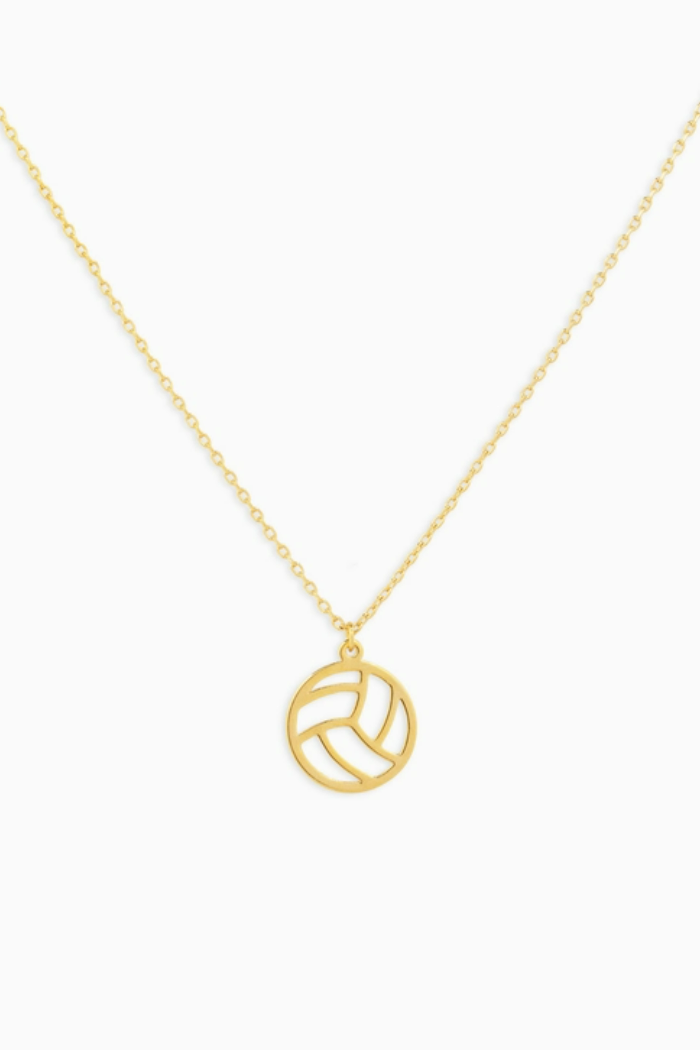 Vollyball Cutout Pendant Necklace
