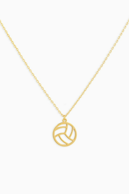 Vollyball Cutout Pendant Necklace