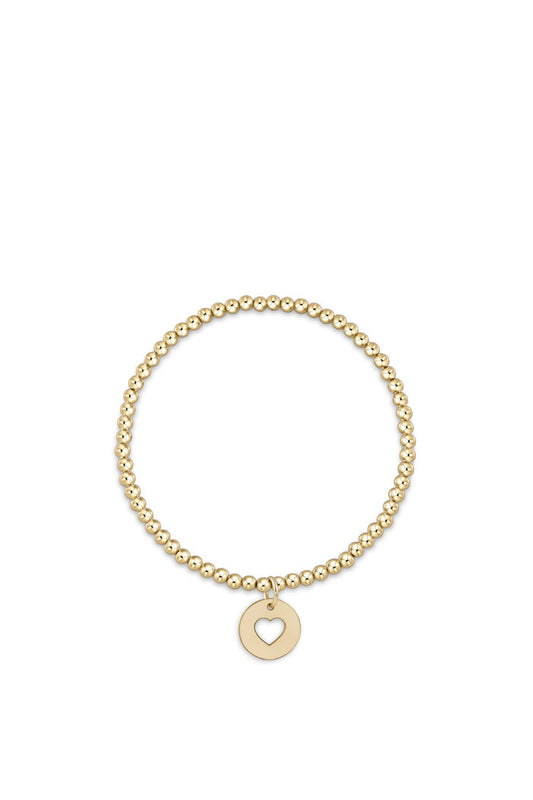 Classic Gold 3MM Love Disc Charm Bracelet