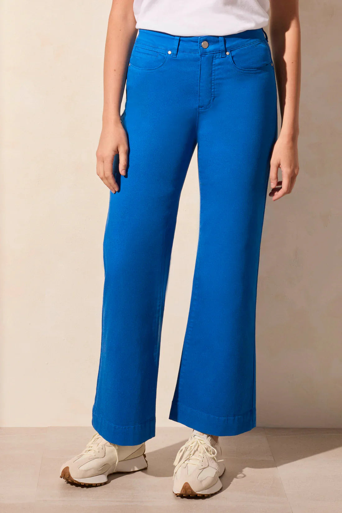 Comfort Stretch Fly Front Wide Leg Pants