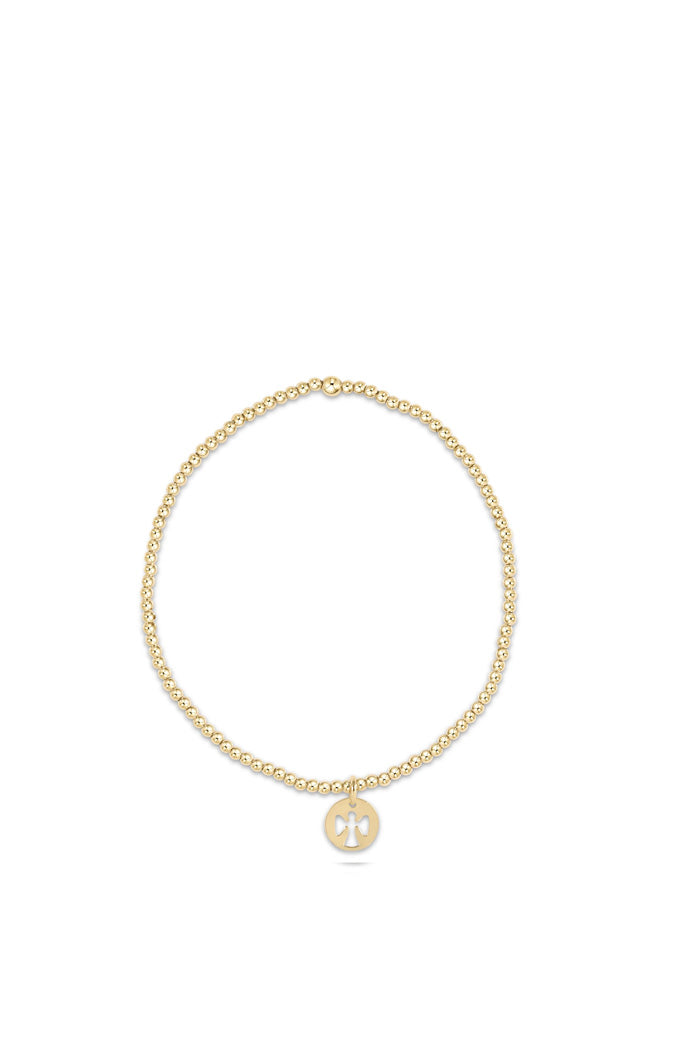 Classic Gold 2MM Guardian Angel Charm Small Bracelet