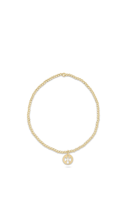 Classic Gold 2MM Guardian Angel Charm Small Bracelet