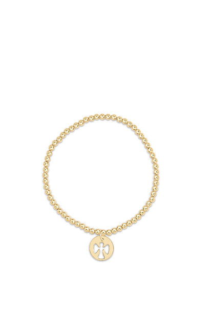 Classic Gold 3MM Guardian Angel Charm Bracelet