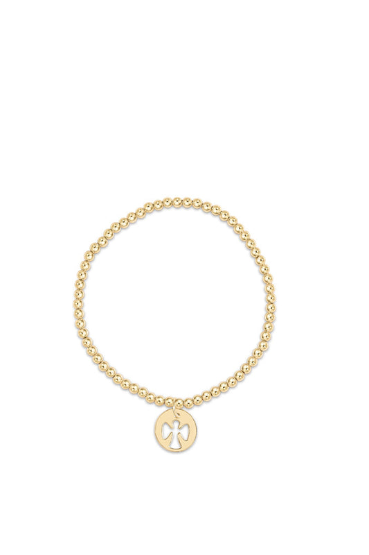 Classic Gold 3MM Guardian Angel Charm Bracelet