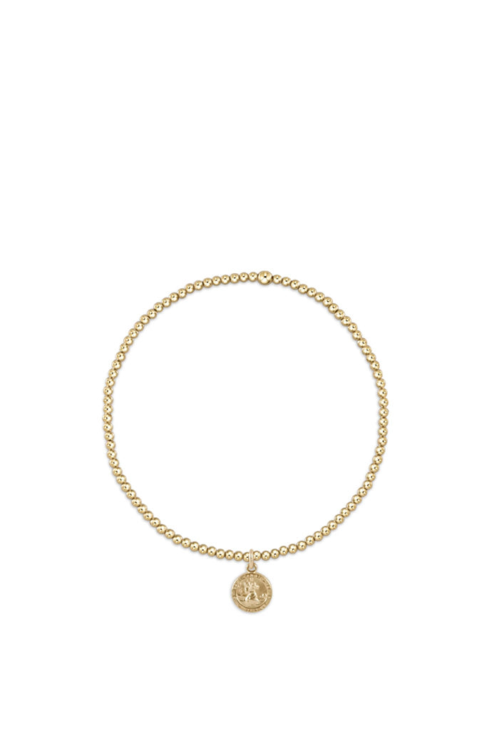 Classic Gold 2MM Protection Disc Charm Bracelet
