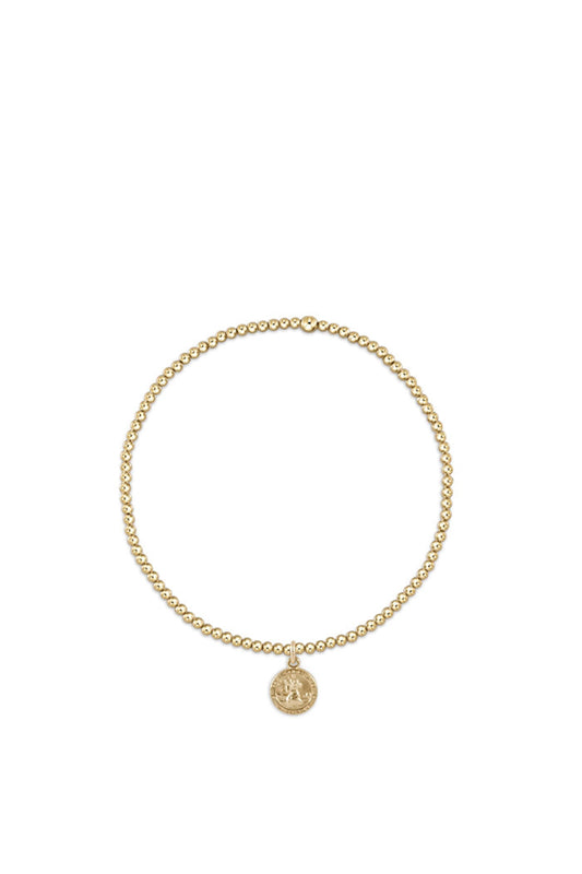 Classic Gold 2MM Protection Disc Charm Bracelet